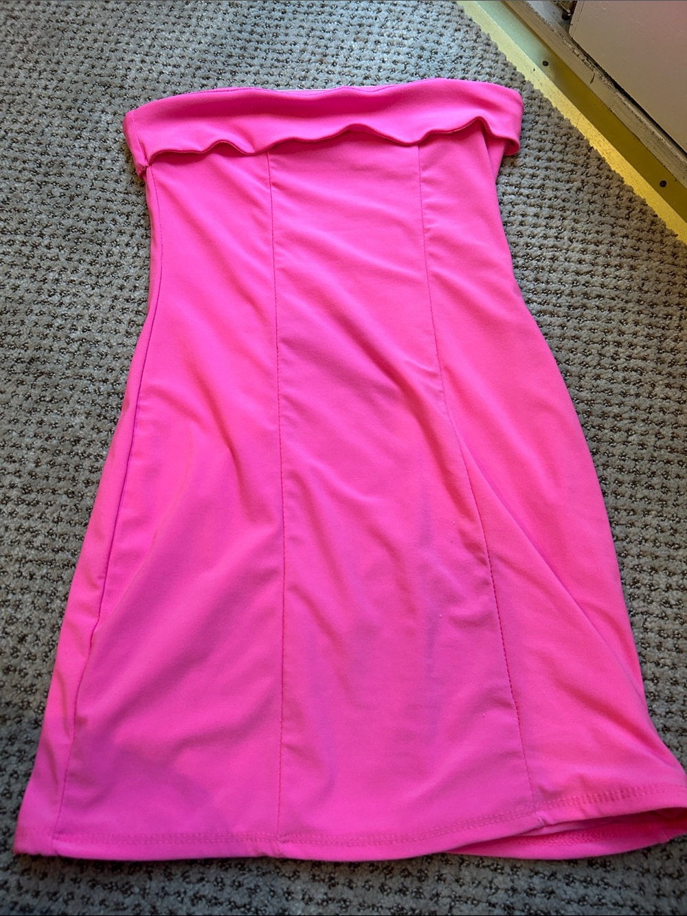 Girls' Strapless Hot Pink Formal Dress